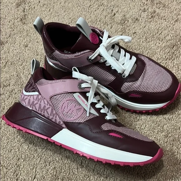 Michael Kors Pink and Burgundy Women's Sneakers - Picture 2 of 7
